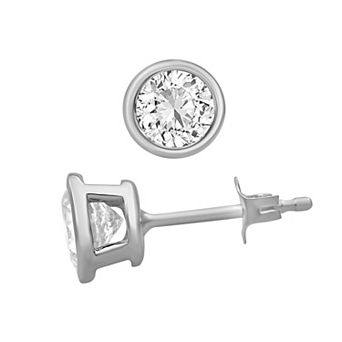 Jewelexcess Sterling Silver 2 Carat T.W. Lab-Grown Diamond Stud Earrings