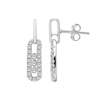 Jewelexcess Sterling Silver 1/2 Carat T.W. Lab-Grown Diamond Stud Earrings