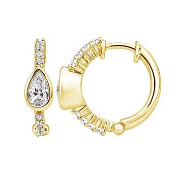 Jewelexcess Sterling Silver 5/8 Carat T.W. Lab-Grown Diamond Hoop Earrings