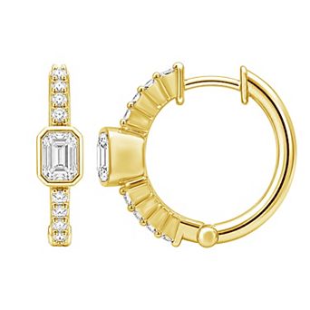 Jewelexcess Sterling Silver 1/2 Carat T.W. Lab-Grown Diamond Hoop Earrings