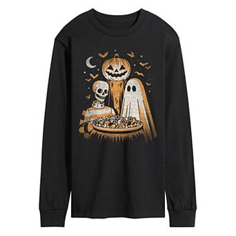 Men's Vintage Halloween Trio Long Sleeve Graphic Tee