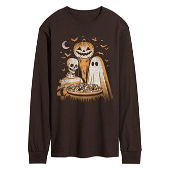 Men's Vintage Halloween Trio Long Sleeve Graphic Tee