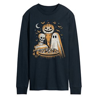 Men's Vintage Halloween Trio Long Sleeve Graphic Tee
