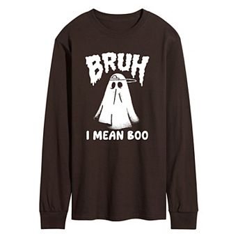 Men's Bruh I Mean Boo Long Sleeve Graphic Tee