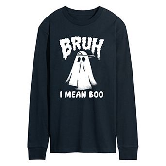 Men's Bruh I Mean Boo Long Sleeve Graphic Tee