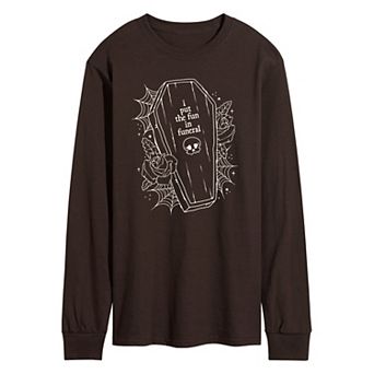 Men's I Put The Fun In Funeral Coffin Long Sleeve Graphic Tee