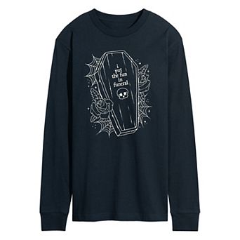 Men's I Put The Fun In Funeral Coffin Long Sleeve Graphic Tee
