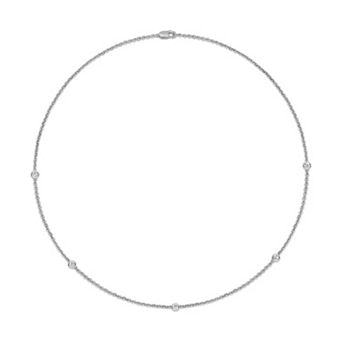Jewelexcess Sterling Silver 1 Carat T.W. Lab Grown Diamond Bezel Necklace
