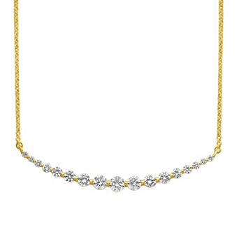 Jewelexcess Sterling Silver 1 Carat T.W. Lab Grown Diamond Micro Prong Necklace