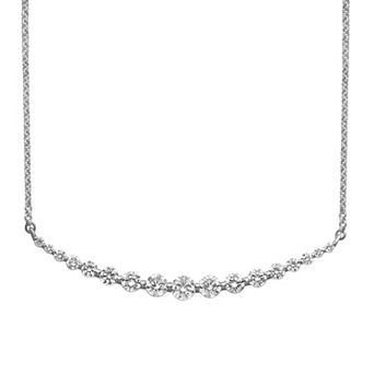Jewelexcess Sterling Silver 1 Carat T.W. Lab Grown Diamond Micro Prong Necklace