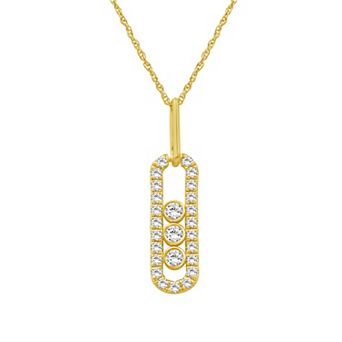 Jewelexcess Sterling Silver 1/2 Carat T.W. Lab-Grown Diamond Pendant Necklace