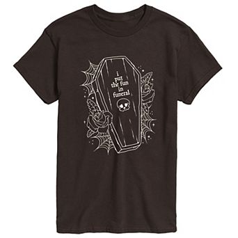 Men's I Put The Fun In Funeral Coffin Graphic Tee