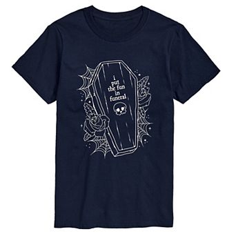 Men's I Put The Fun In Funeral Coffin Graphic Tee
