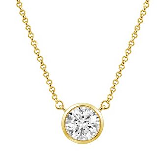 Jewelexcess Sterling Silver 1 1/2 Carat T.W. Lab Grown Diamond Pendant Necklace