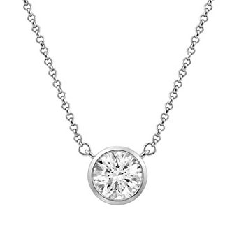Jewelexcess Sterling Silver 2 Carat T.W. Lab Grown Diamond Pendant Necklace