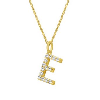 Jewelexcess Sterling Silver 1/2 Carat T.W. Lab-Grown Diamond Initial Pendant Necklace