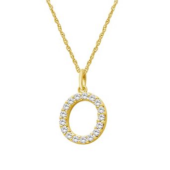 Jewelexcess Sterling Silver 1/2 Carat T.W. Lab-Grown Diamond Initial Pendant Necklace