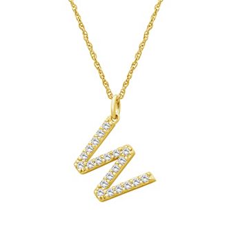Jewelexcess Sterling Silver 1/2 Carat T.W. Lab-Grown Diamond Initial Pendant Necklace