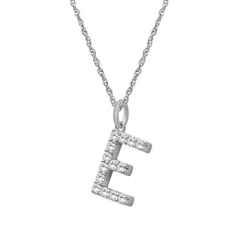 Jewelexcess Sterling Silver 1/2 Carat T.W. Lab-Grown Diamond Initial Pendant Necklace
