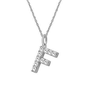 Jewelexcess Sterling Silver 1/2 Carat T.W. Lab-Grown Diamond Initial Pendant Necklace