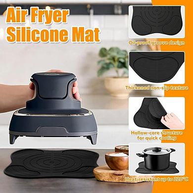 Air Fryer Accessories, Silicone Liners & Heat-Resistant, Reusable Mats