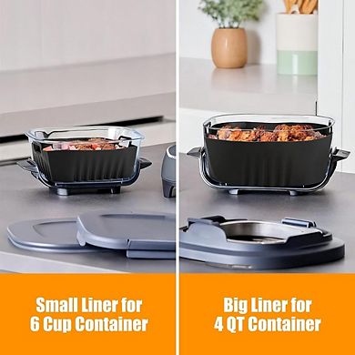 Air Fryer Accessories, Silicone Liners & Heat-Resistant, Reusable Mats