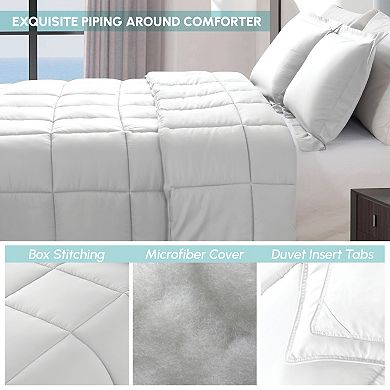 Elegant Comfort 3-Piece Box Stitch Comforter Set with Shams, Duvet Insert