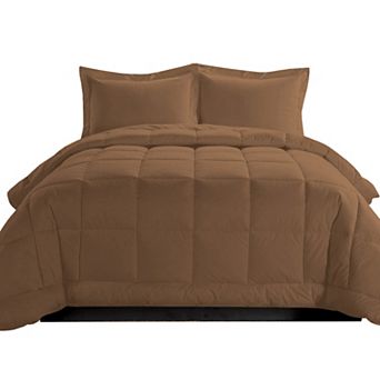 Elegant Comfort 3 pc Box Stitch Comforter Set with Shams, Duvet Insert