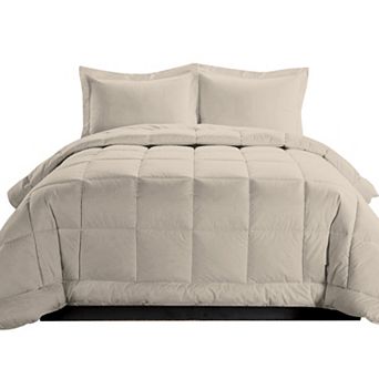 Elegant Comfort 3 pc Box Stitch Comforter Set with Shams, Duvet Insert