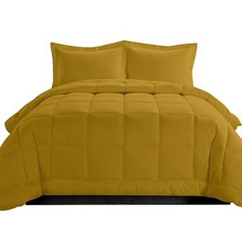 Elegant Comfort 3 pc Box Stitch Comforter Set with Shams, Duvet Insert
