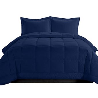 Elegant Comfort 3 pc Box Stitch Comforter Set with Shams, Duvet Insert