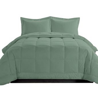 Elegant Comfort 3 pc Box Stitch Comforter Set with Shams, Duvet Insert