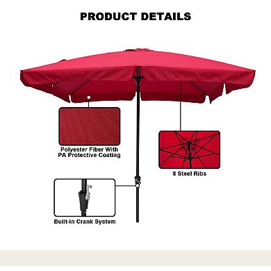 10' x 8' Patio Square Market Umbrella with Skirted Canopy