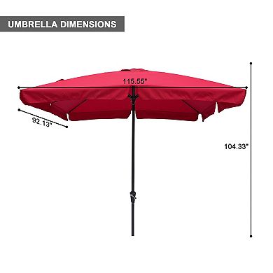 10' x 8' Patio Square Market Umbrella with Skirted Canopy