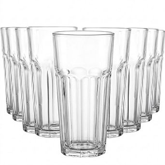 9 pc Water & Beverage Glass Set, Heavy Base Drinking Glasses