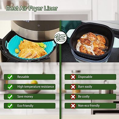 Air Fryer Silicone Liners, Reusable Non-Stick, Food-Grade Mats