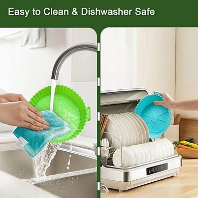 Air Fryer Silicone Liners, Reusable Non-Stick, Food-Grade Mats