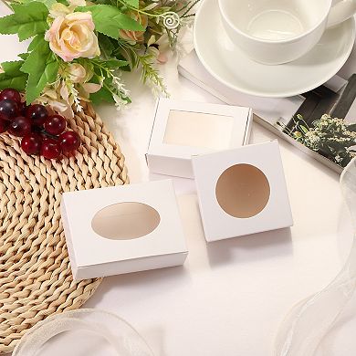Kraft Box with Window Mini Soap Gift Box for Bakery Candy Packaging 32Pcs