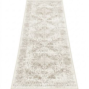 Vintage Washable Runner Rug Non Slip Low Pile Hallway Entryway Carpet