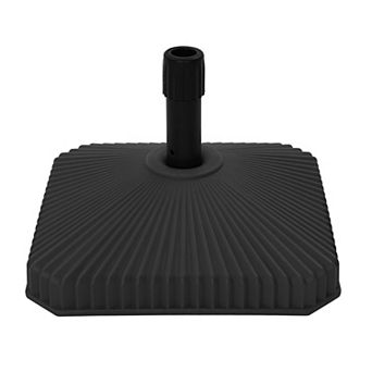 Black Heavy-Duty Round Outdoor Umbrella Base 18 in L x 18 in W x 10 in H for Patio