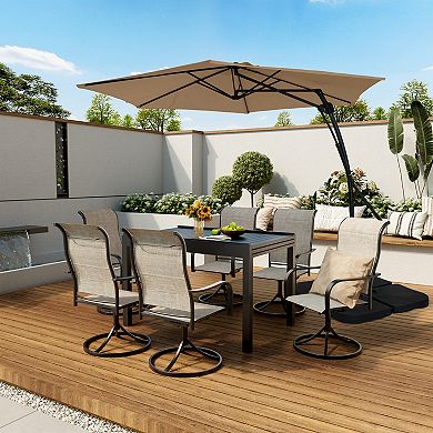 10 Ft. Outdoor Patio Cantilever Umbrella with Stand without Solar lights