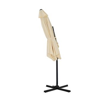 10 Ft. Outdoor Patio Cantilever Umbrella with Stand without Solar lights