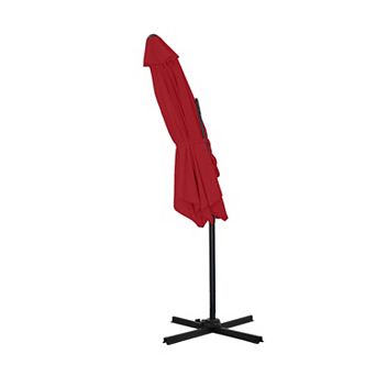 10 Ft. Outdoor Patio Cantilever Umbrella with Stand without Solar lights