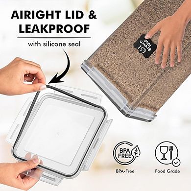 Airtight Food Storage Containers with Lids, BPA-Free Plastic