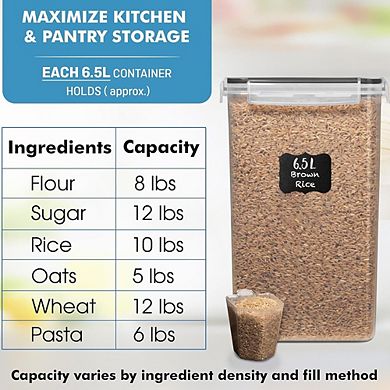 Airtight Food Storage Containers with Lids, BPA-Free Plastic