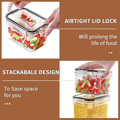 Airtight Food Storage Container Set, 16-Piece BPA-Free Pantry Organizers with Labels