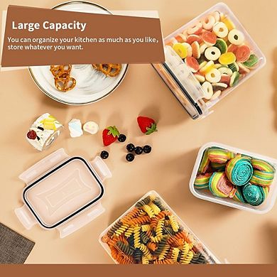 Airtight Food Storage Container Set, 16-Piece BPA-Free Pantry Organizers with Labels