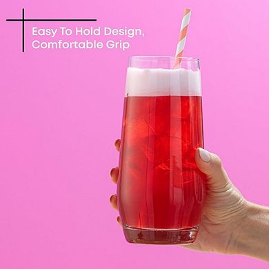 4pc Crystal Drinking Glass Set, Lead-Free Cocktail & Water Glasses