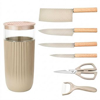 7 pc Kitchen Knife Set with Chef, Meat, and Utility Knives Anti-Rust