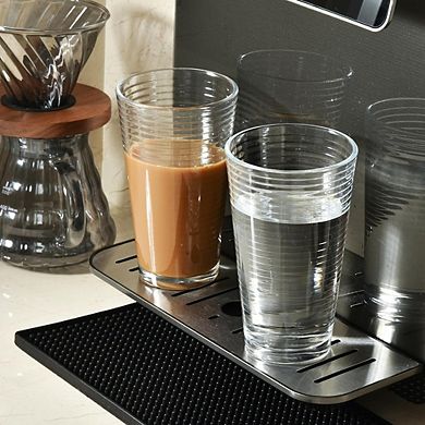 6pc Ribbed Highball Glass Set, Drinking Glasses for Cocktails & Beverages